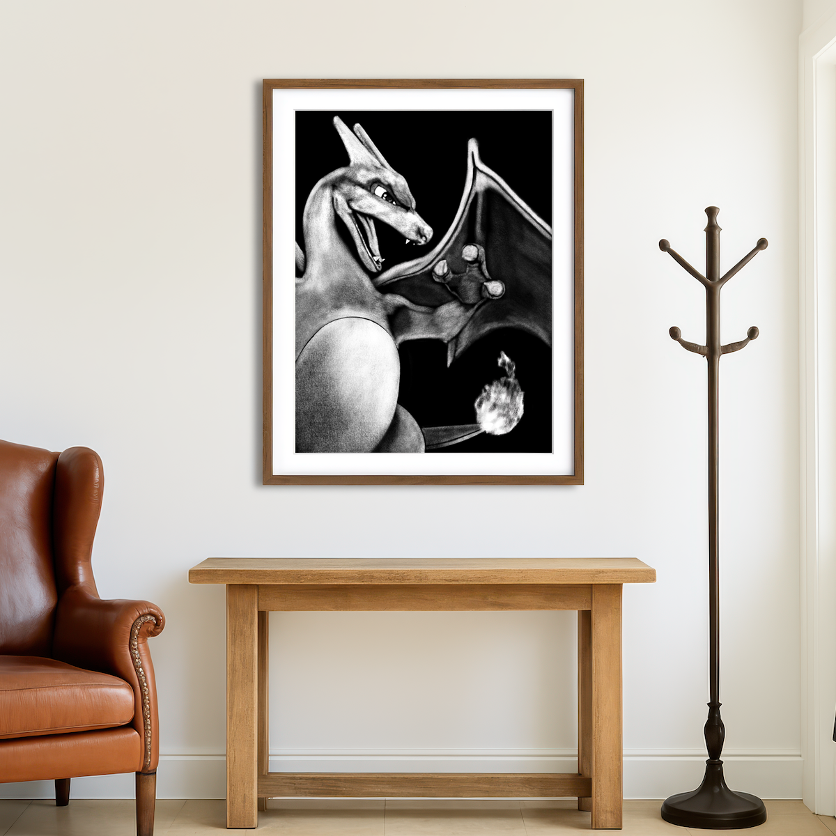 AUTO-MOCKUP ROOM | Charizard Wall Art