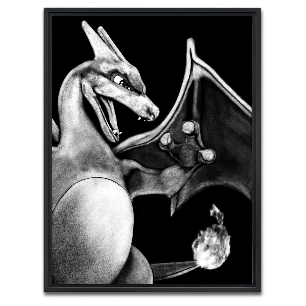 AUTO-MOCKUP WHITE | Charizard | 1 Piece | Black Framed Canvas | group=3x4