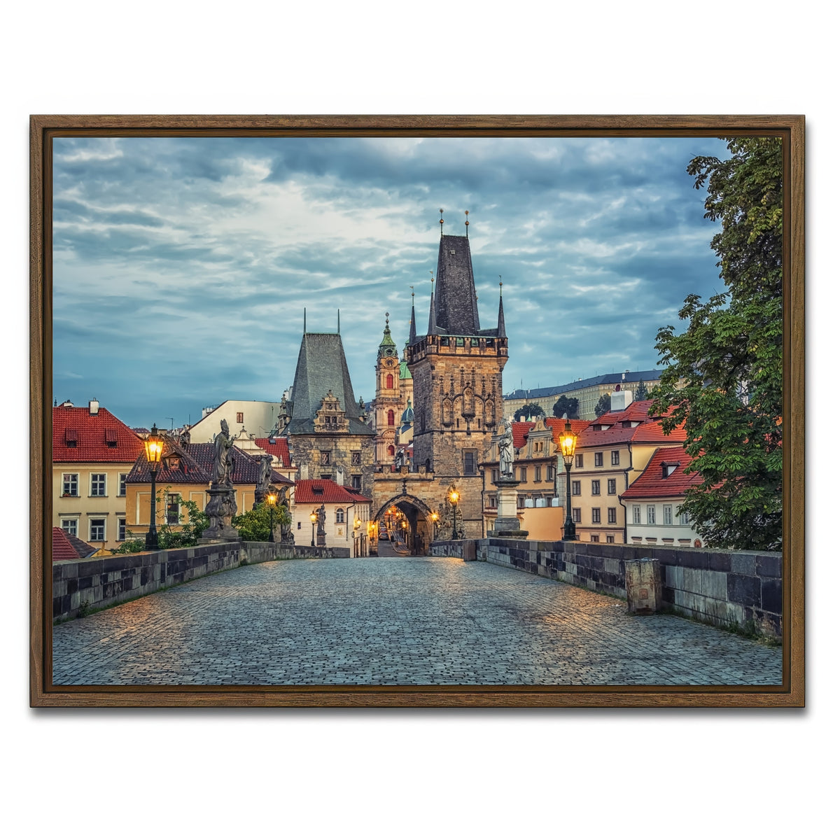 AUTO-MOCKUP WHITE | Charles Bridge | 1 Piece | Walnut Framed Canvas | group=4x3