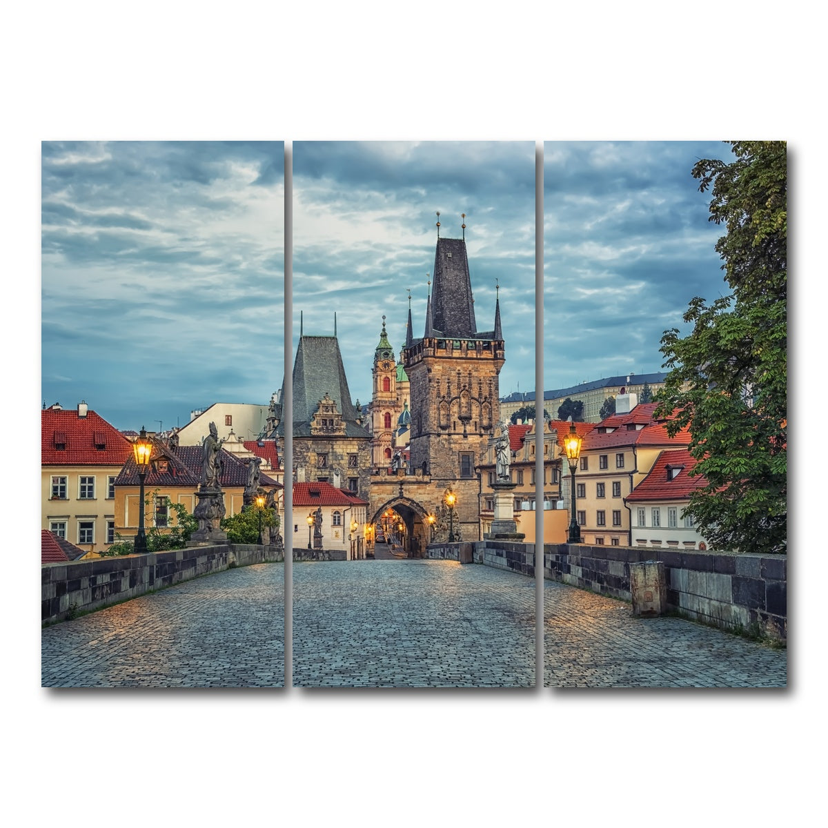 AUTO-MOCKUP WHITE | Charles Bridge | 3 Piece | Gallery Wrap Canvas | group=8x18