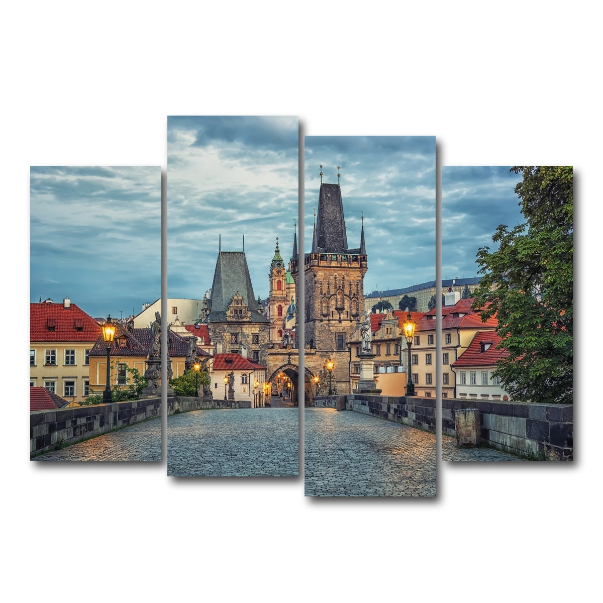 AUTO-MOCKUP WHITE | Charles Bridge | 4 Piece | Gallery Wrap Canvas | group=4_normal