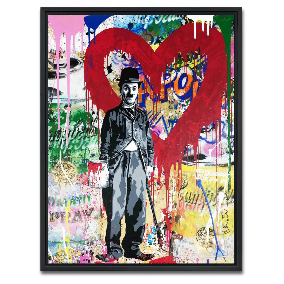 AUTO-MOCKUP WHITE | Charlie In The Mood To Paint | 1 Piece | Black Framed Canvas | group=3x4