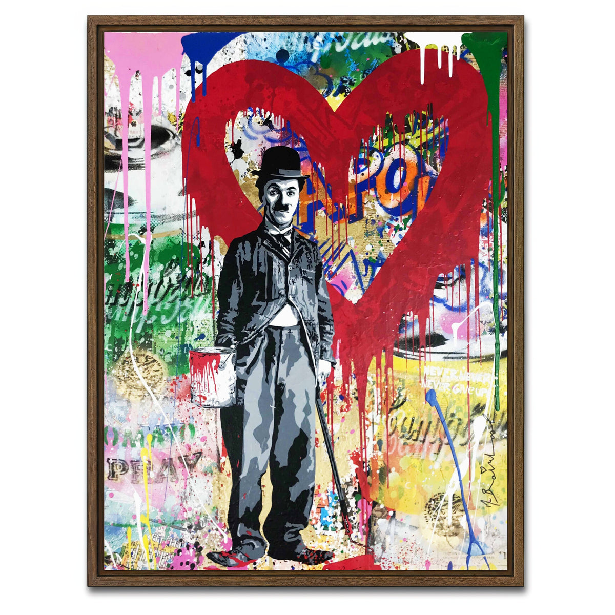 AUTO-MOCKUP WHITE | Charlie In The Mood To Paint | 1 Piece | Walnut Framed Canvas | group=3x4