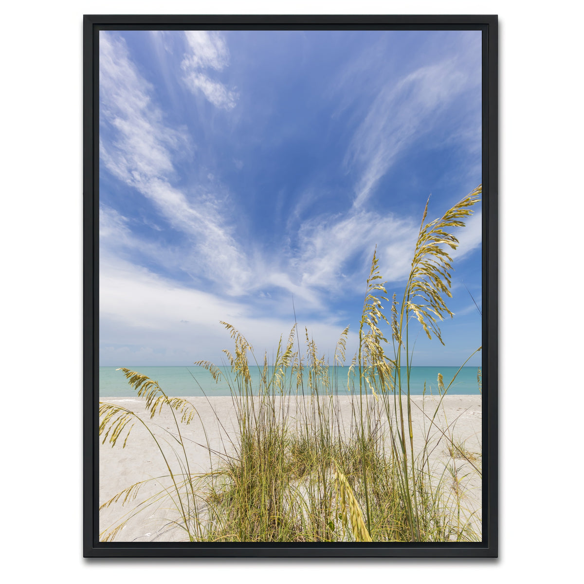 AUTO-MOCKUP WHITE | Charming beach scenery | 1 Piece | Black Framed Canvas | group=3x4