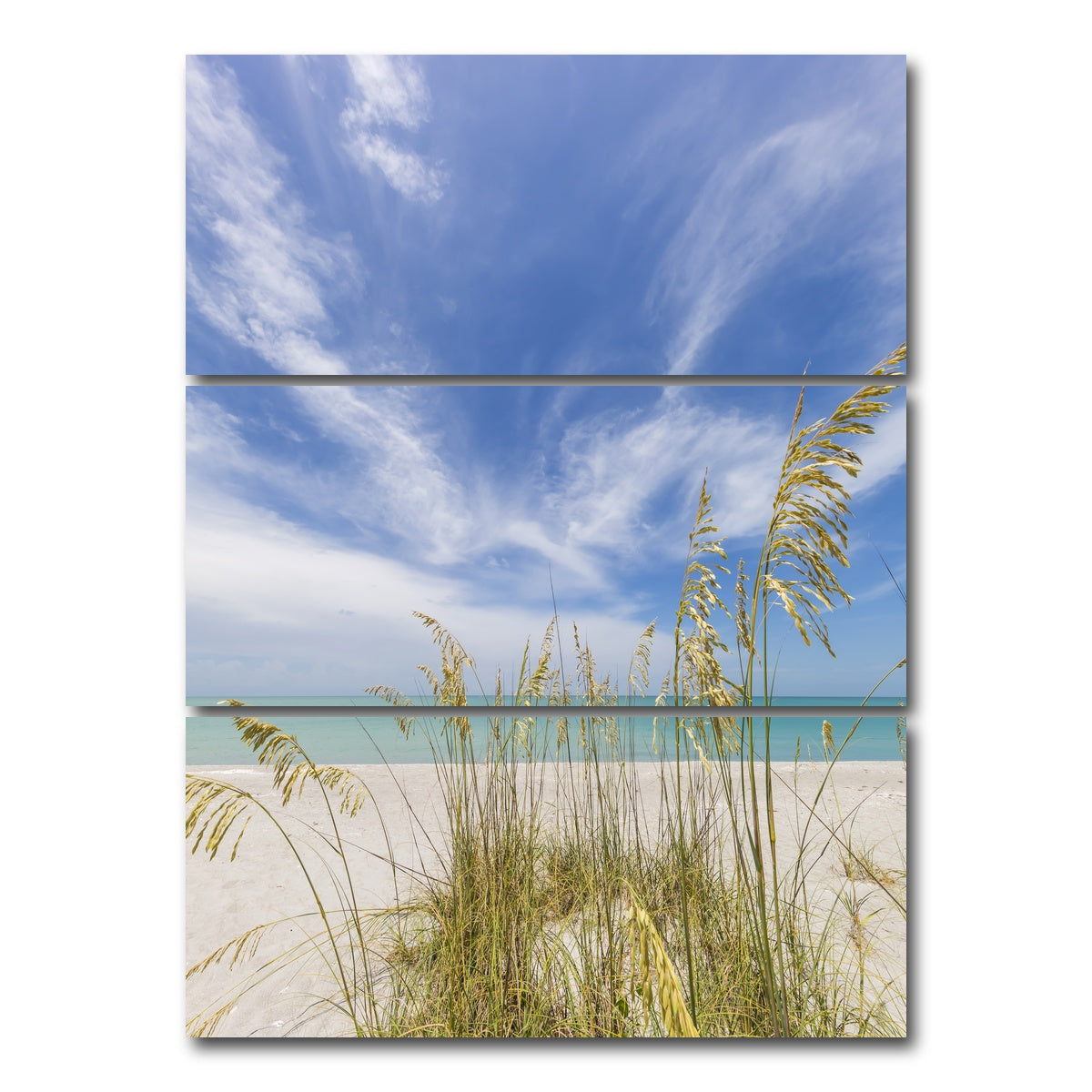 AUTO-MOCKUP WHITE | Charming beach scenery | 3 Piece | Gallery Wrap Canvas | group=8x18_stacked