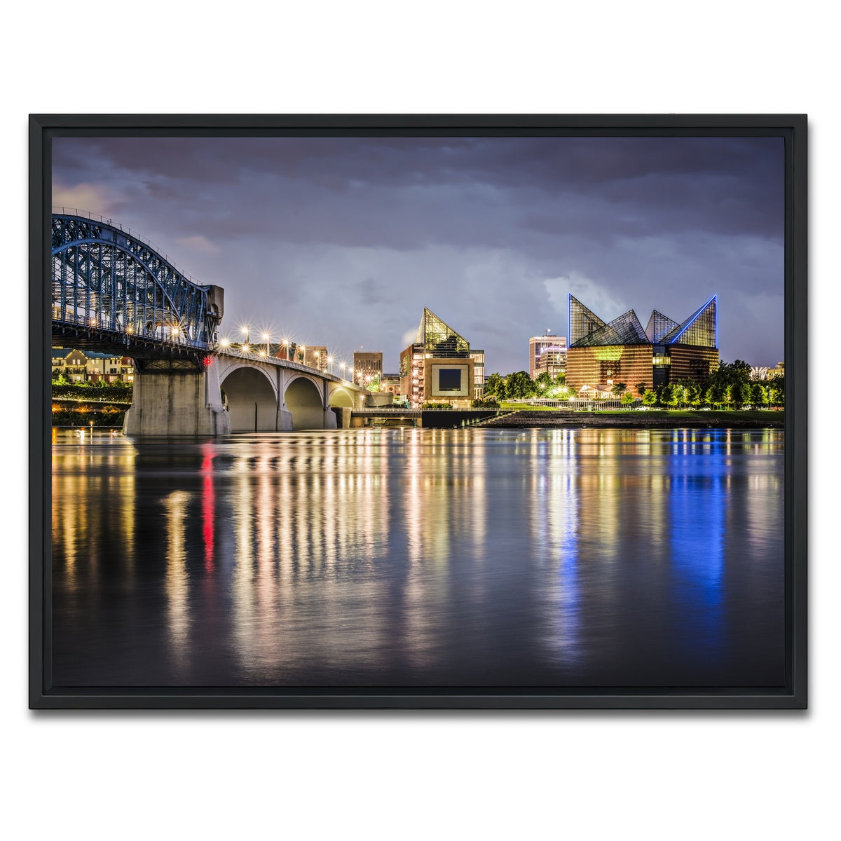 AUTO-MOCKUP WHITE | Chattanooga Tennessee River | 1 Piece | Black Framed Canvas | group=4x3