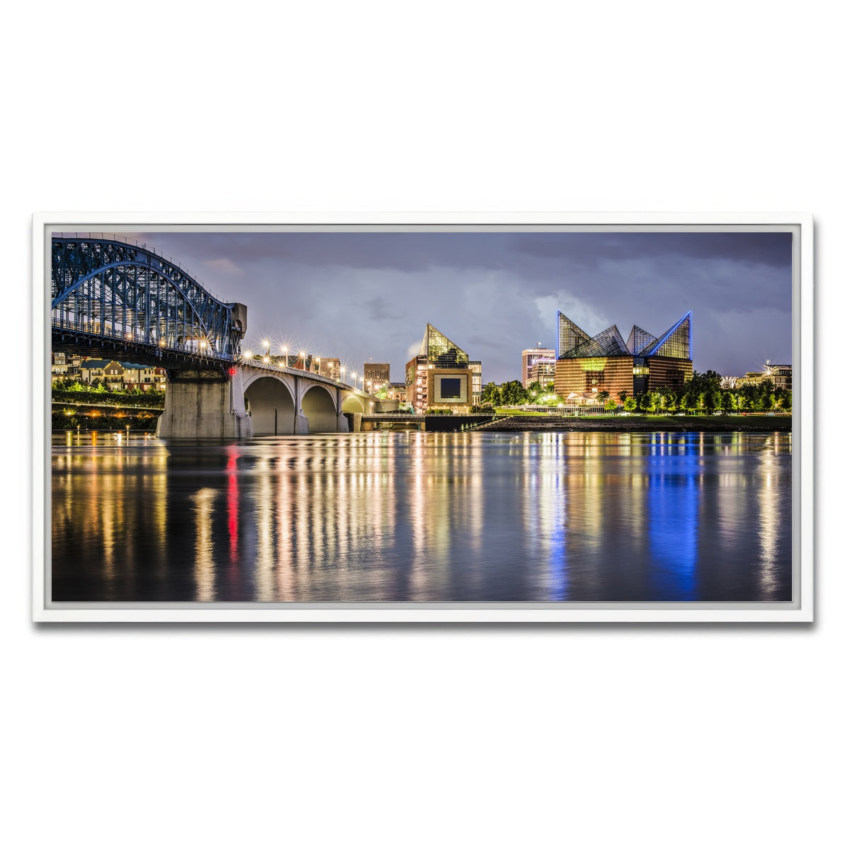 AUTO-MOCKUP WHITE | Chattanooga Tennessee River | 1 Piece | White Framed Canvas | group=2x1