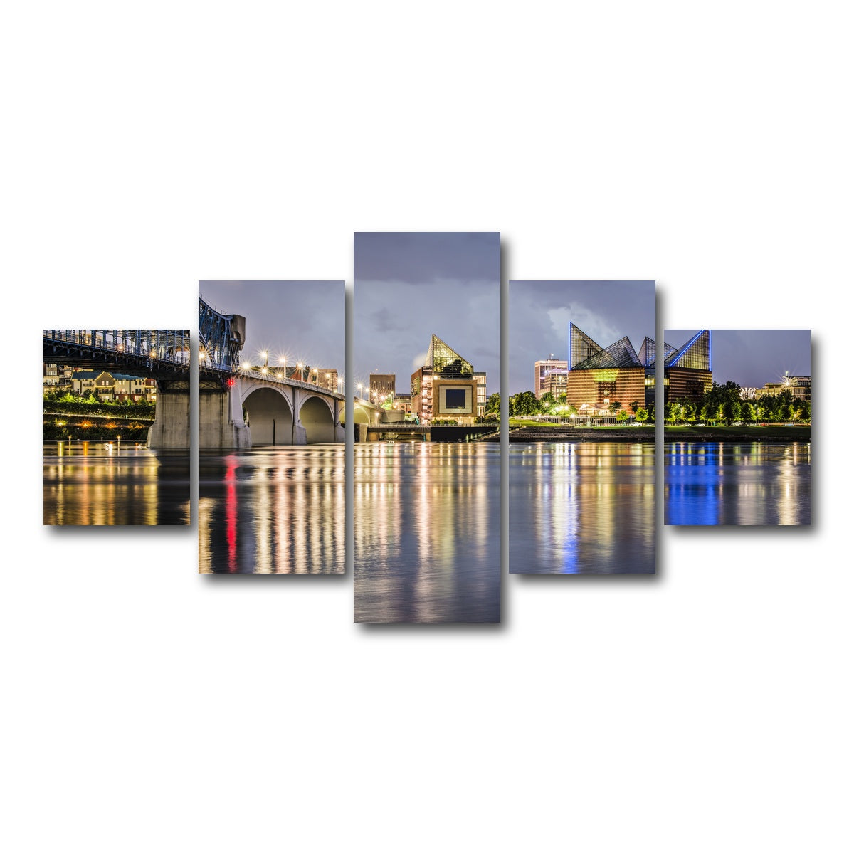 AUTO-MOCKUP WHITE | Chattanooga Tennessee River | 5 Piece | Gallery Wrap Canvas | group=5_short