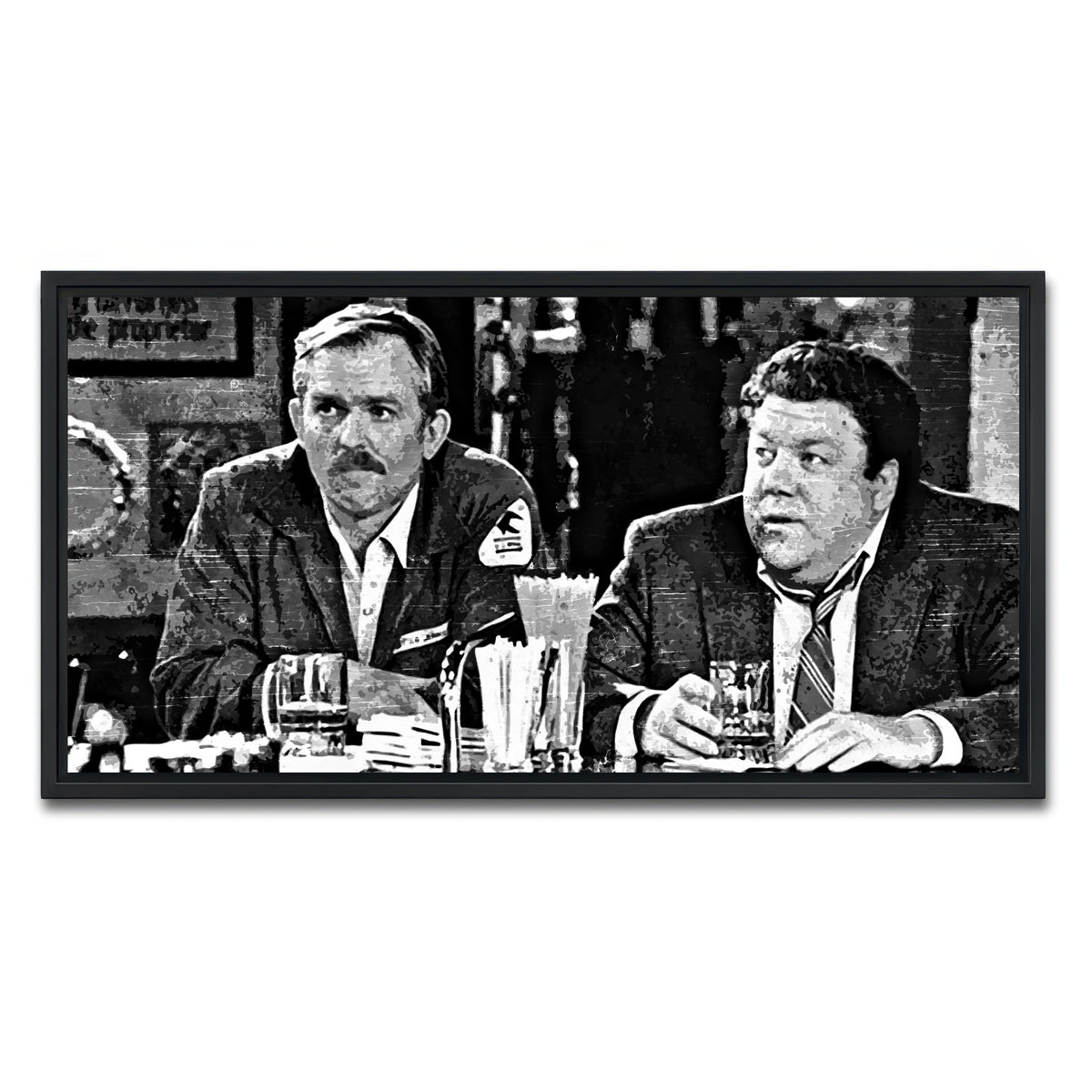 AUTO-MOCKUP WHITE | Cheers grayscale | 1 Piece | Black Framed Canvas | group=2x1