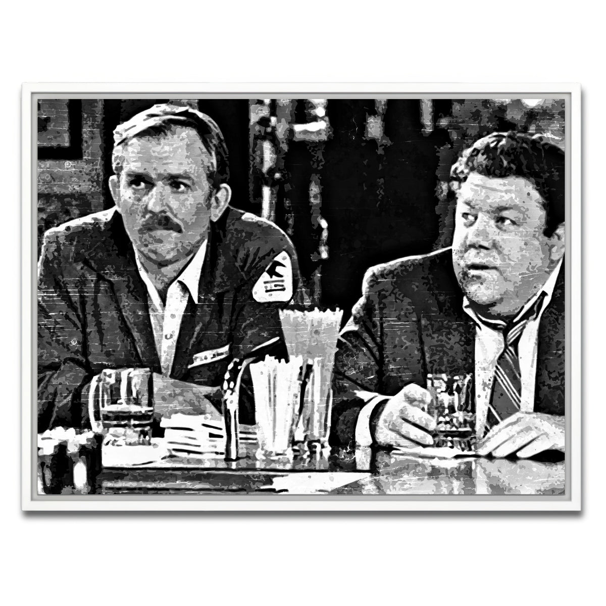 AUTO-MOCKUP WHITE | Cheers grayscale | 1 Piece | White Framed Canvas | group=4x3