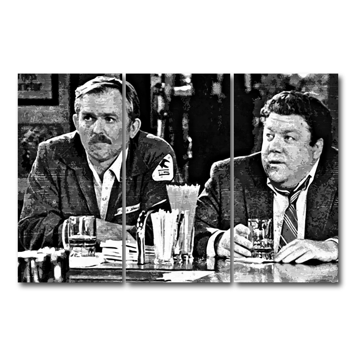 AUTO-MOCKUP WHITE | Cheers grayscale | 3 Piece | Gallery Wrap Canvas | group=12x24