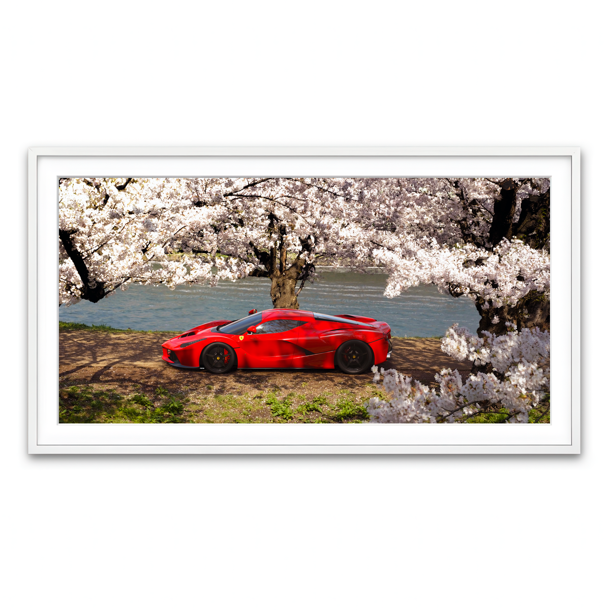 Framed Print 2x1 White