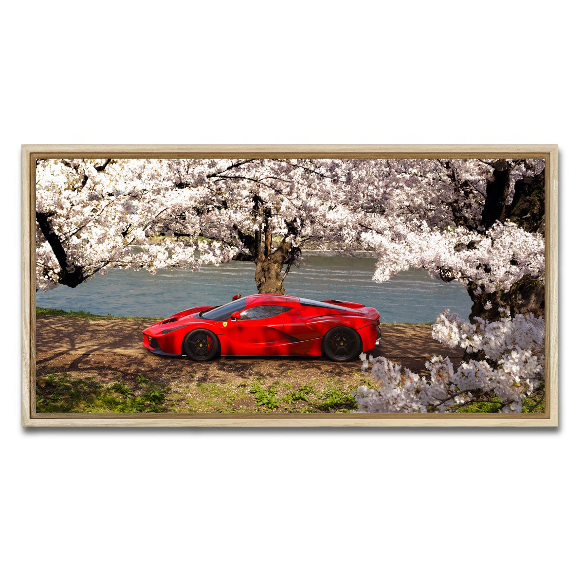 AUTO-MOCKUP WHITE | Cherry Blossom | 1 Piece | Natural Framed Canvas | group=2x1