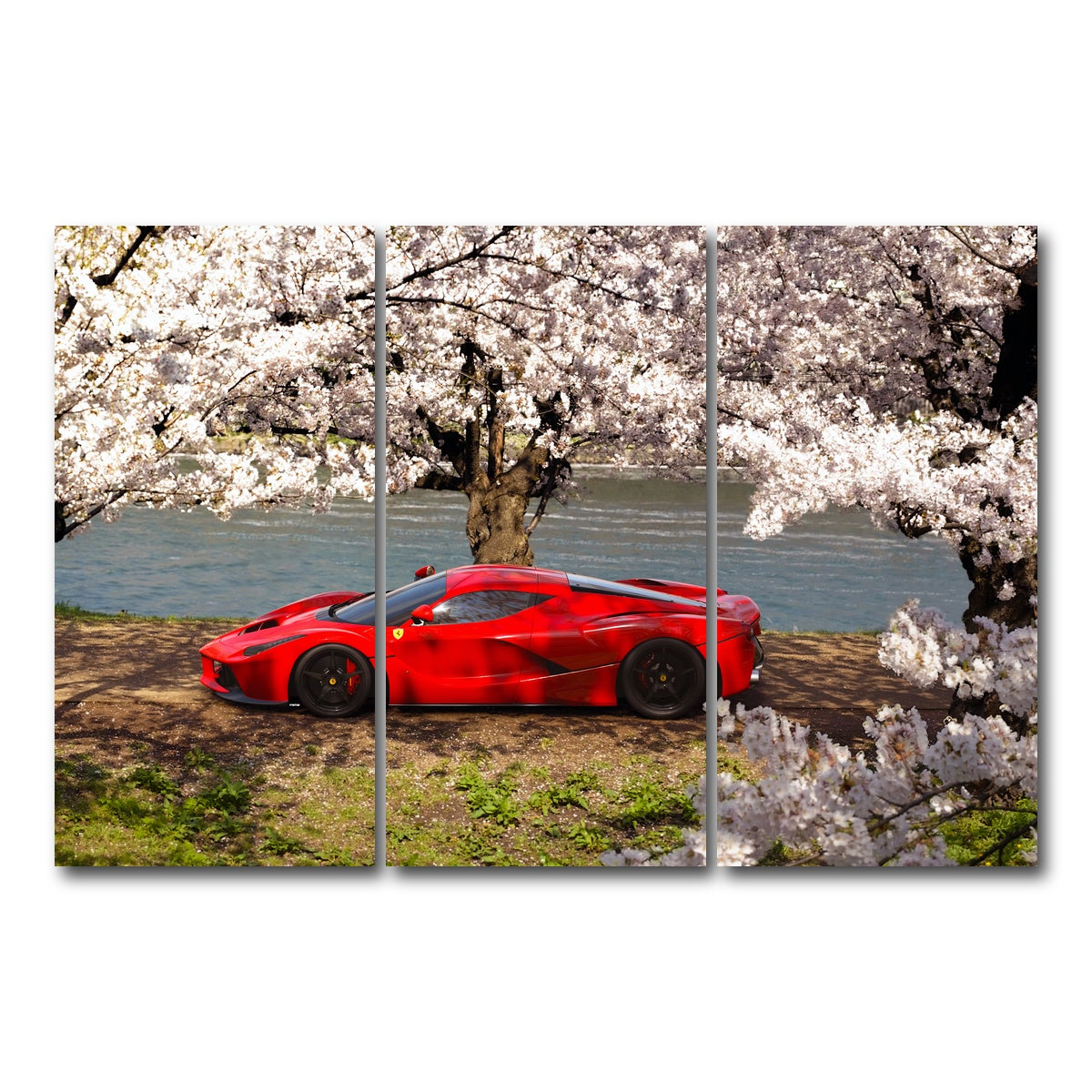 AUTO-MOCKUP WHITE | Cherry Blossom | 3 Piece | Gallery Wrap Canvas | group=12x24