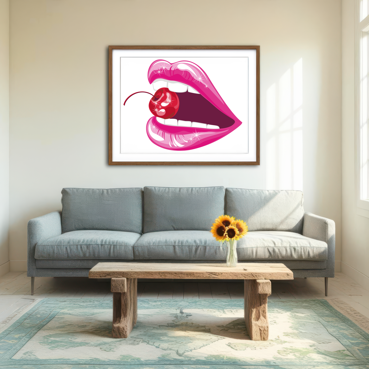 AUTO-MOCKUP ROOM | Cherry Lips Wall Art