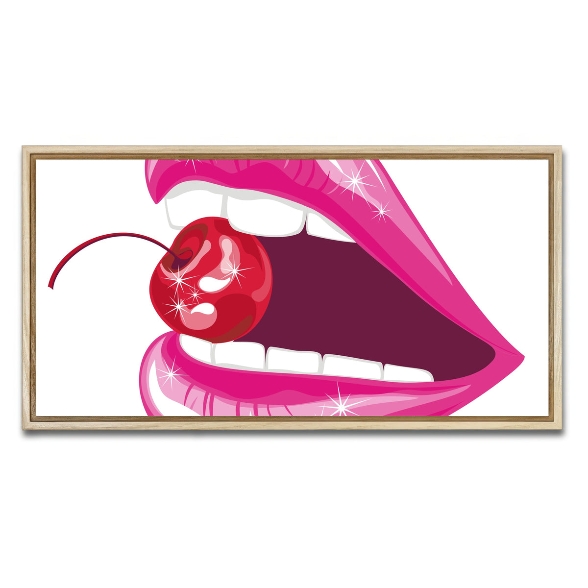 AUTO-MOCKUP WHITE | Cherry Lips | 1 Piece | Natural Framed Canvas | group=2x1
