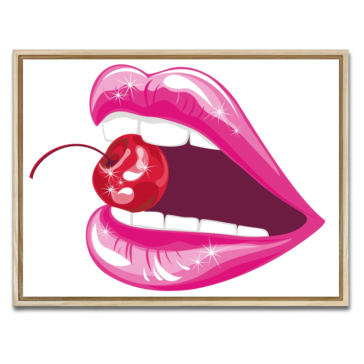 AUTO-MOCKUP WHITE | Cherry Lips | 1 Piece | Natural Framed Canvas | group=4x3
