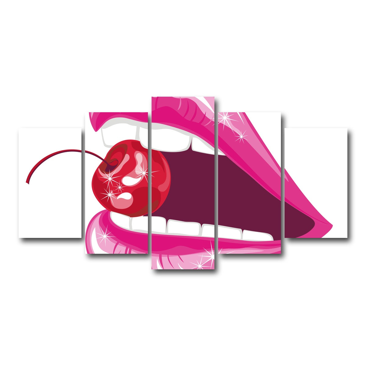 AUTO-MOCKUP WHITE | Cherry Lips | 5 Piece | Gallery Wrap Canvas | group=5_normal