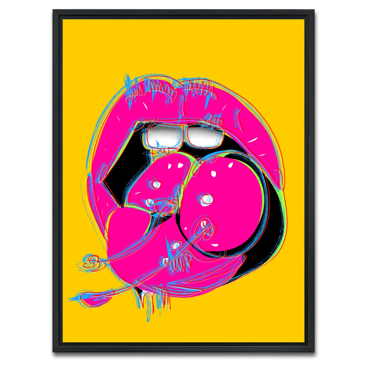 AUTO-MOCKUP WHITE | Cherry Mouth | 1 Piece | Black Framed Canvas | group=3x4
