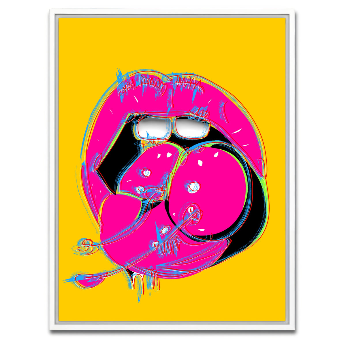 AUTO-MOCKUP WHITE | Cherry Mouth | 1 Piece | White Framed Canvas | group=3x4