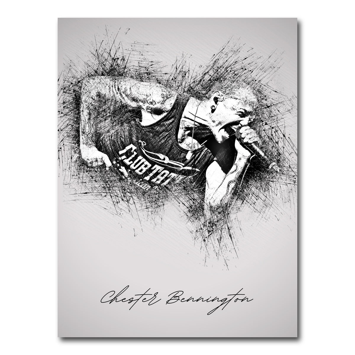 AUTO-MOCKUP WHITE | Chester Bennington Linkin Park | 1 Piece | Gallery Wrap Canvas | group=3x4