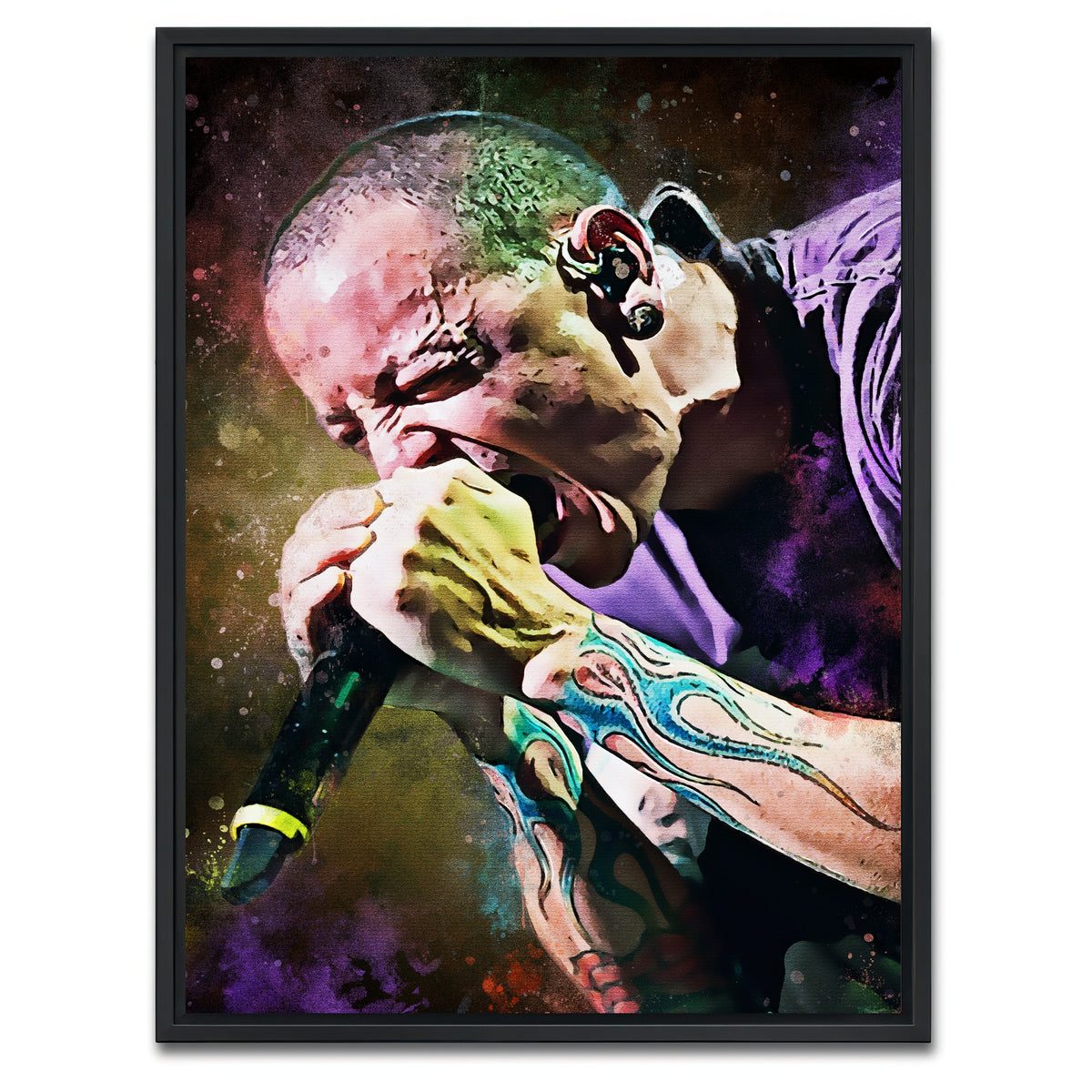 AUTO-MOCKUP WHITE | Chester Bennington Paint | 1 Piece | Black Framed Canvas | group=3x4
