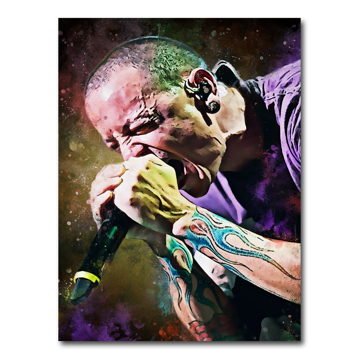 AUTO-MOCKUP WHITE | Chester Bennington Paint | 1 Piece | Gallery Wrap Canvas | group=3x4
