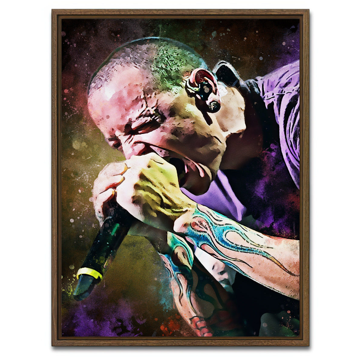 AUTO-MOCKUP WHITE | Chester Bennington Paint | 1 Piece | Walnut Framed Canvas | group=3x4