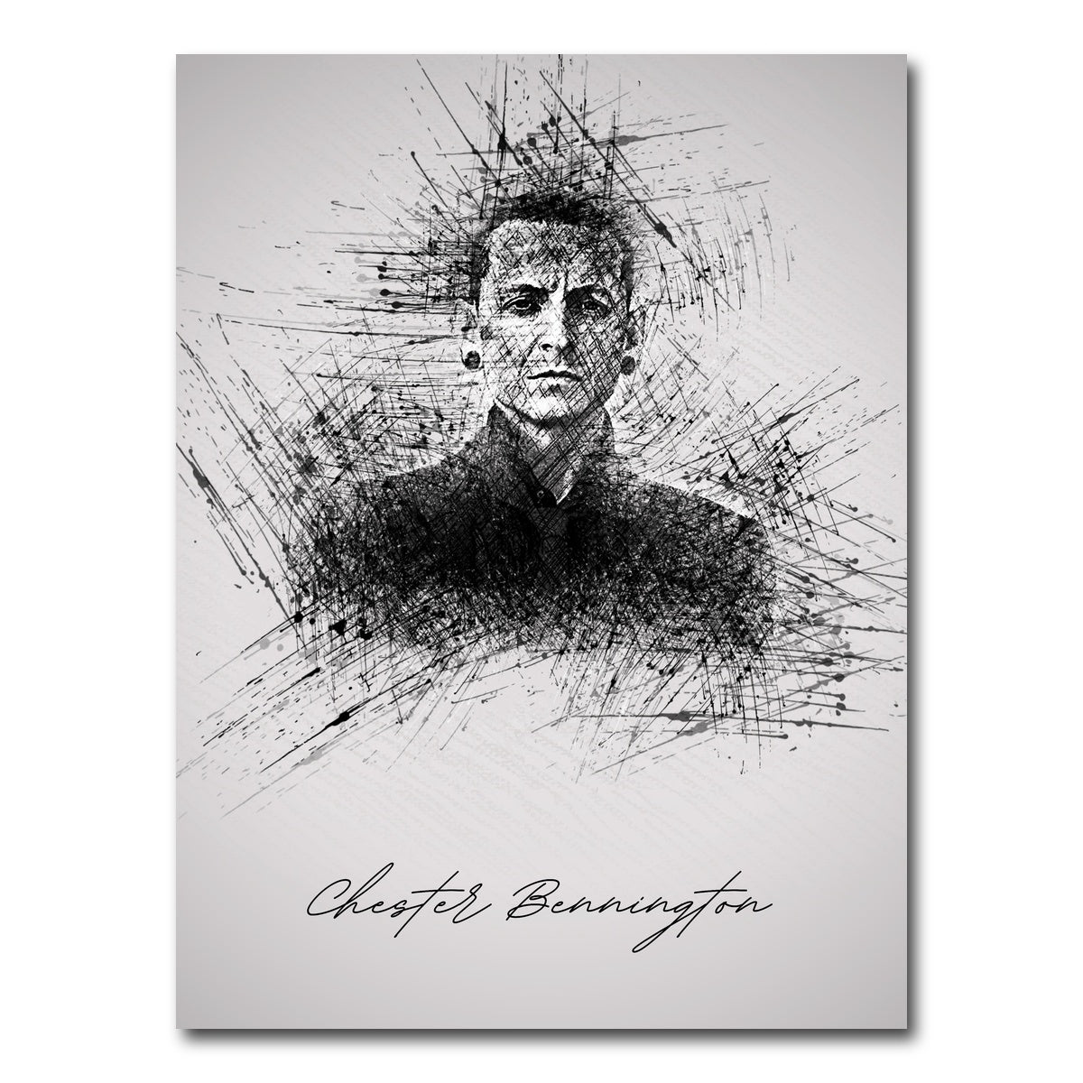 AUTO-MOCKUP WHITE | Chester Bennington Sketch | 1 Piece | Gallery Wrap Canvas | group=3x4