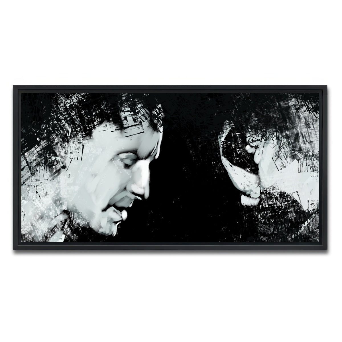 AUTO-MOCKUP WHITE | Chester Bennington | 1 Piece | Black Framed Canvas | group=2x1