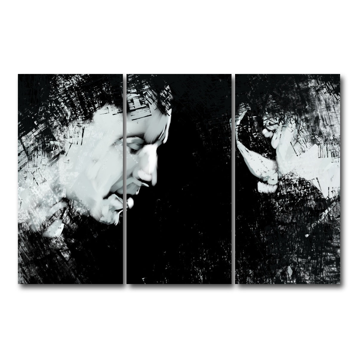 AUTO-MOCKUP WHITE | Chester Bennington | 3 Piece | Gallery Wrap Canvas | group=12x24