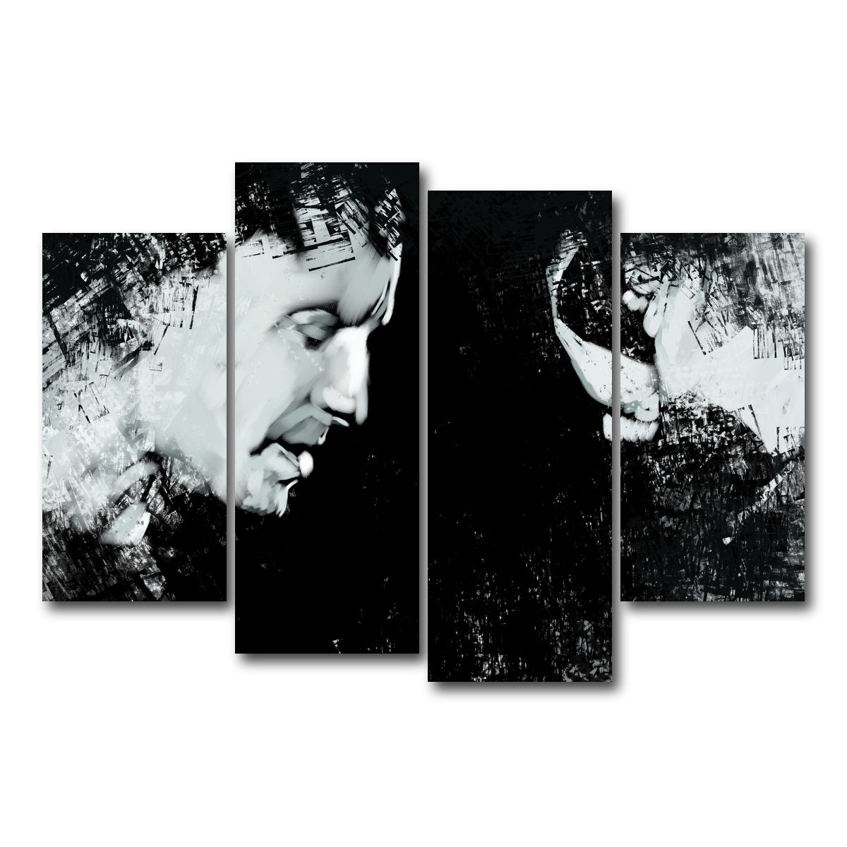 AUTO-MOCKUP WHITE | Chester Bennington | 4 Piece | Gallery Wrap Canvas | group=4_short