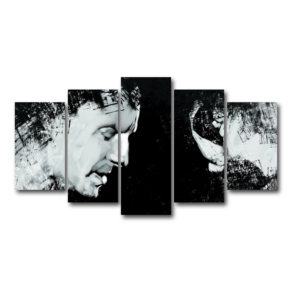 AUTO-MOCKUP WHITE | Chester Bennington | 5 Piece | Gallery Wrap Canvas | group=5_normal