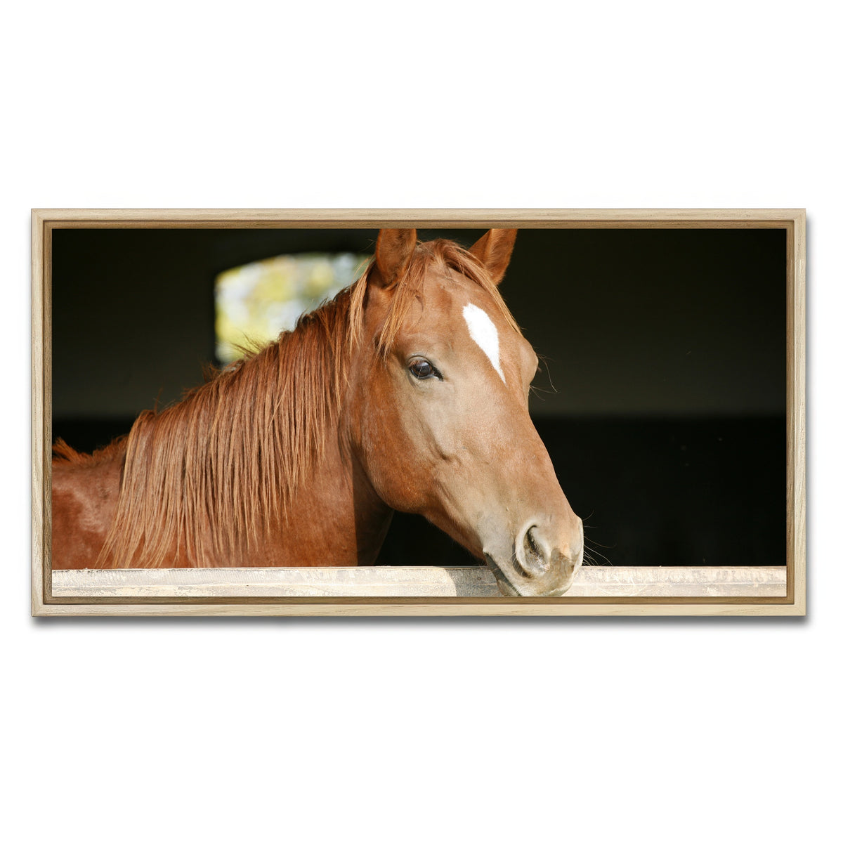 AUTO-MOCKUP WHITE | Chestnut horse | 1 Piece | Natural Framed Canvas | group=2x1