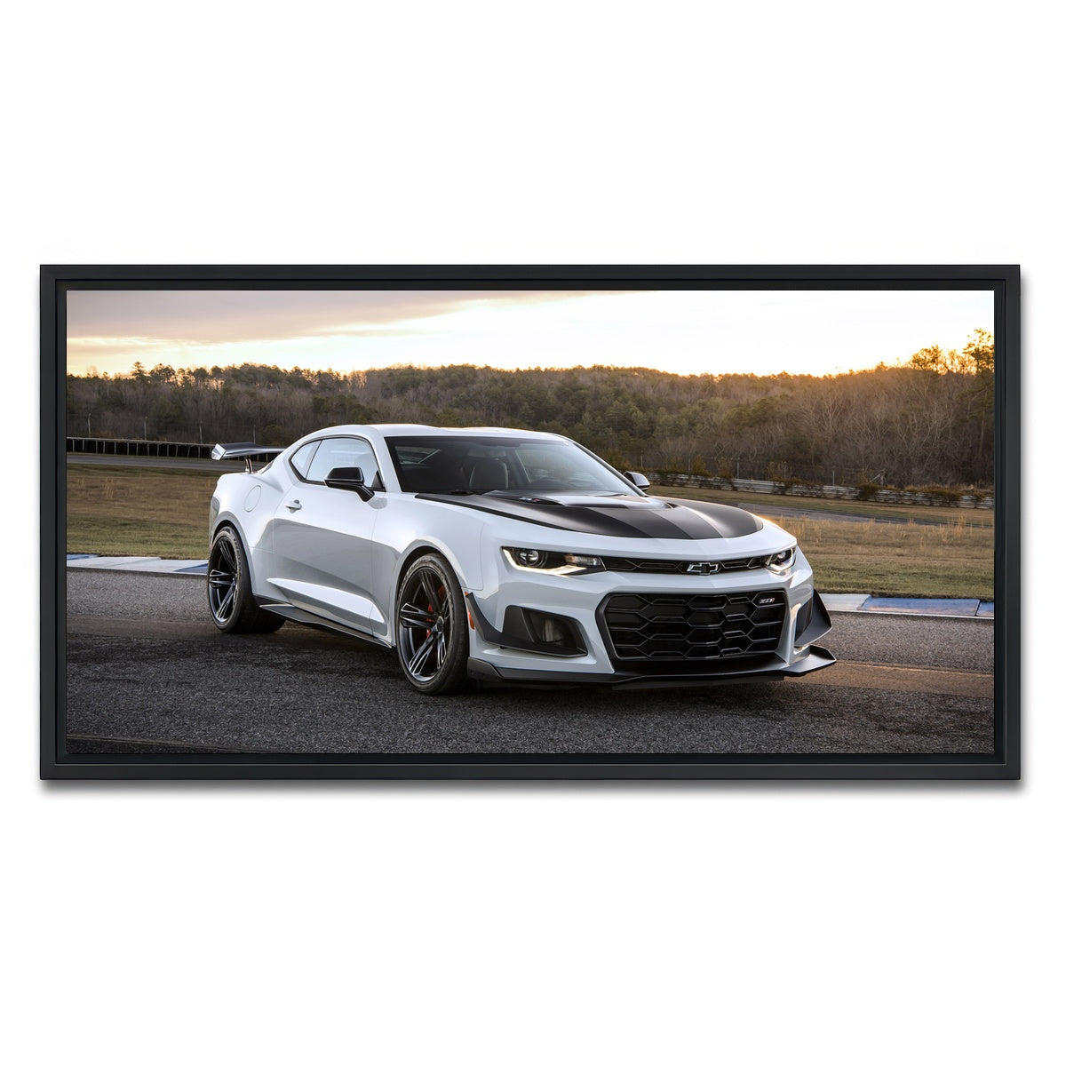 AUTO-MOCKUP WHITE | Chevy Camaro ZL1 | 1 Piece | Black Framed Canvas | group=2x1