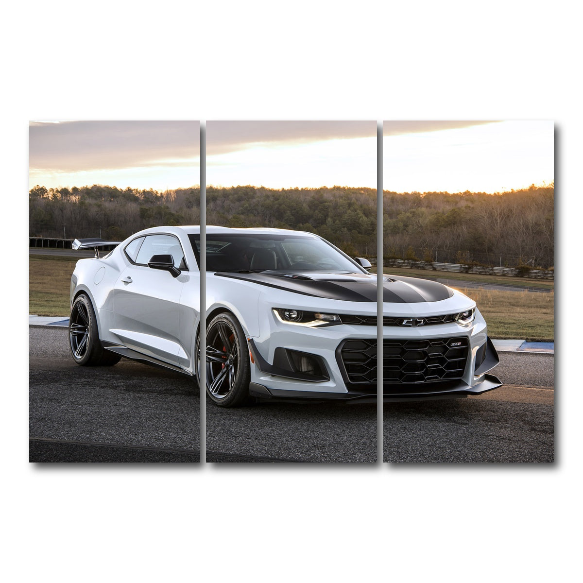 AUTO-MOCKUP WHITE | Chevy Camaro ZL1 | 3 Piece | Gallery Wrap Canvas | group=12x24