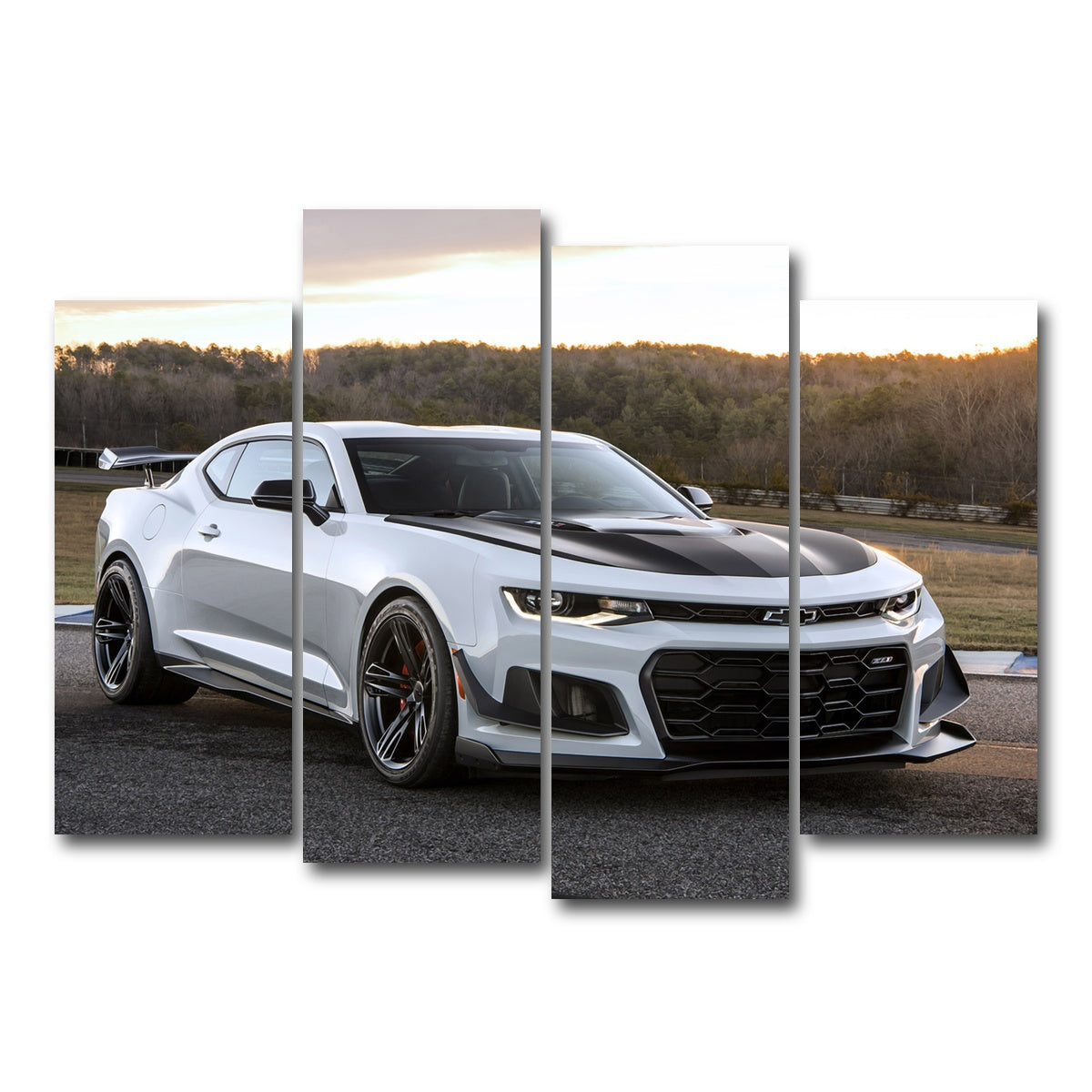 AUTO-MOCKUP WHITE | Chevy Camaro ZL1 | 4 Piece | Gallery Wrap Canvas | group=4_normal