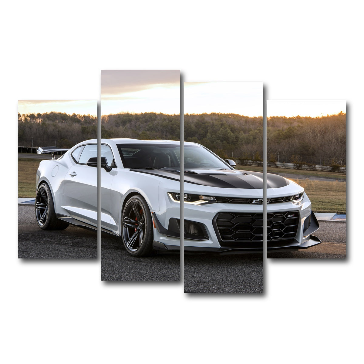 AUTO-MOCKUP WHITE | Chevy Camaro ZL1 | 4 Piece | Gallery Wrap Canvas | group=4_short