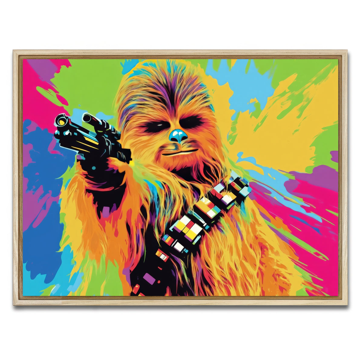 AUTO-MOCKUP WHITE | Chewbacca Color Splash | 1 Piece | Natural Framed Canvas | group=4x3