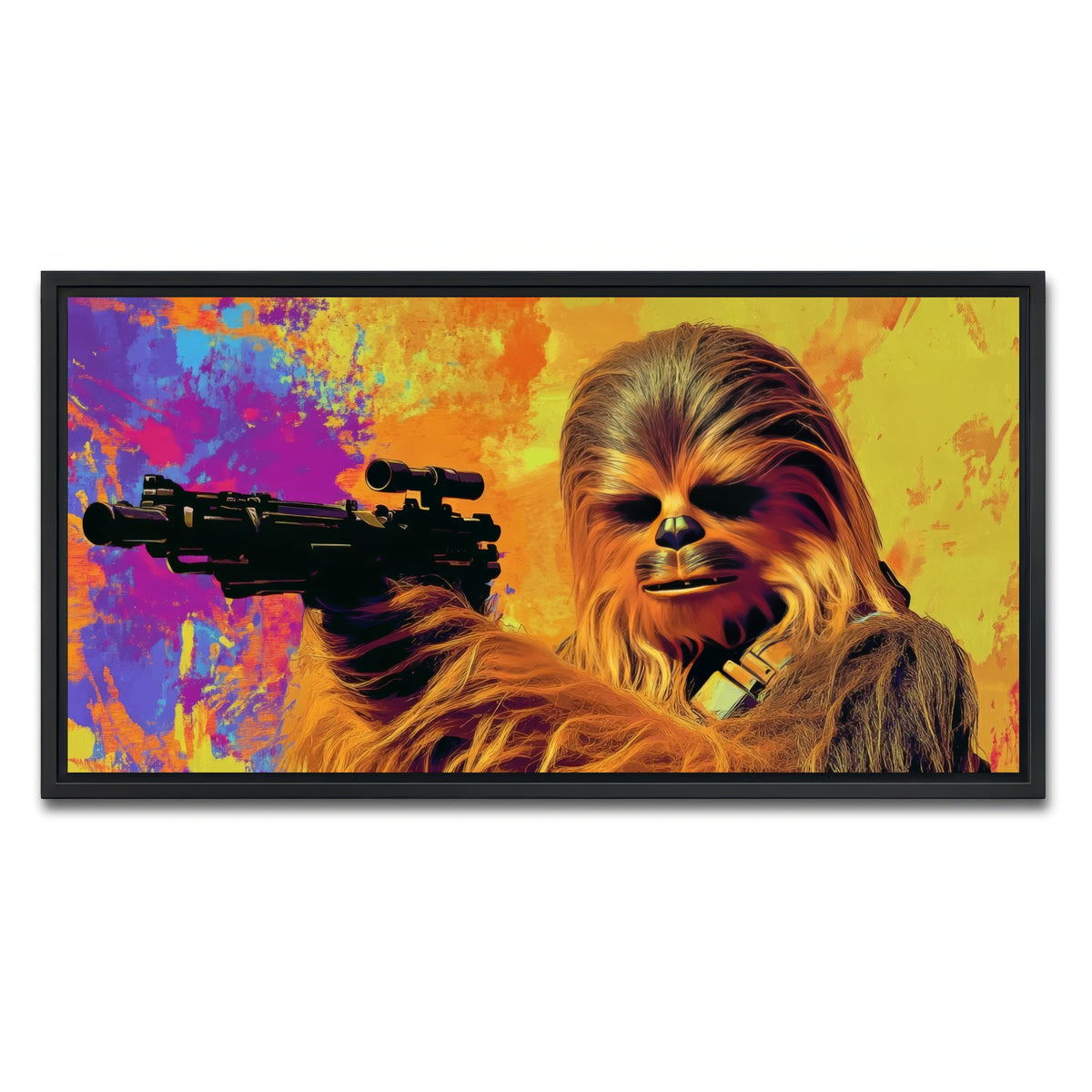 AUTO-MOCKUP WHITE | Chewbacca Star Wars | 1 Piece | Black Framed Canvas | group=2x1