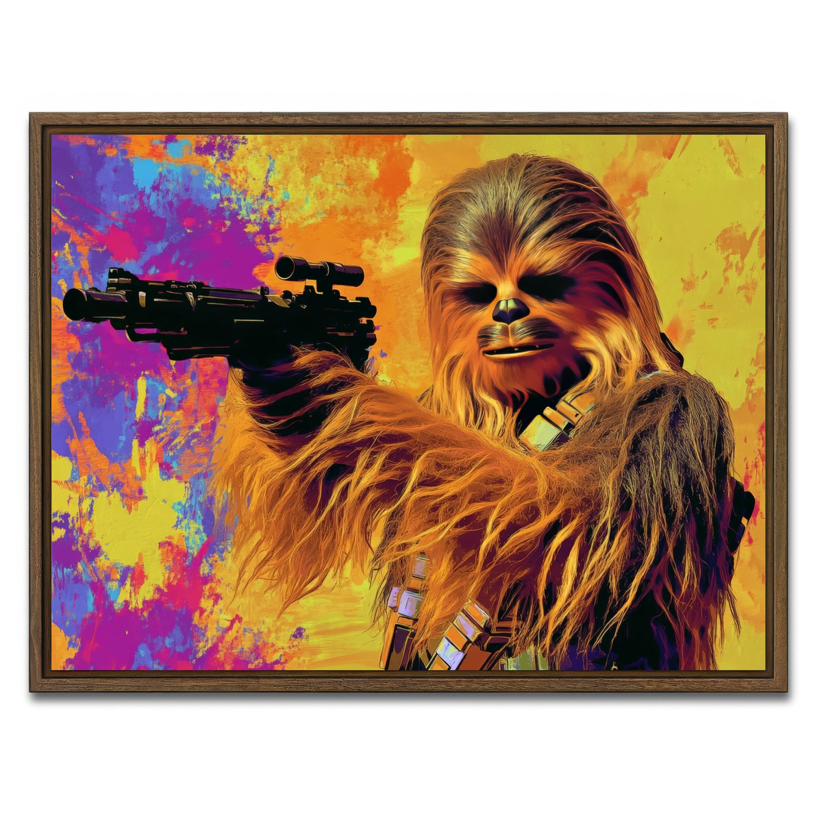 AUTO-MOCKUP WHITE | Chewbacca Star Wars | 1 Piece | Walnut Framed Canvas | group=4x3