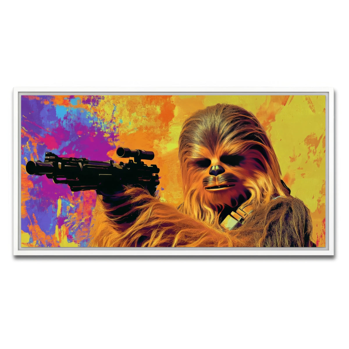 AUTO-MOCKUP WHITE | Chewbacca Star Wars | 1 Piece | White Framed Canvas | group=2x1