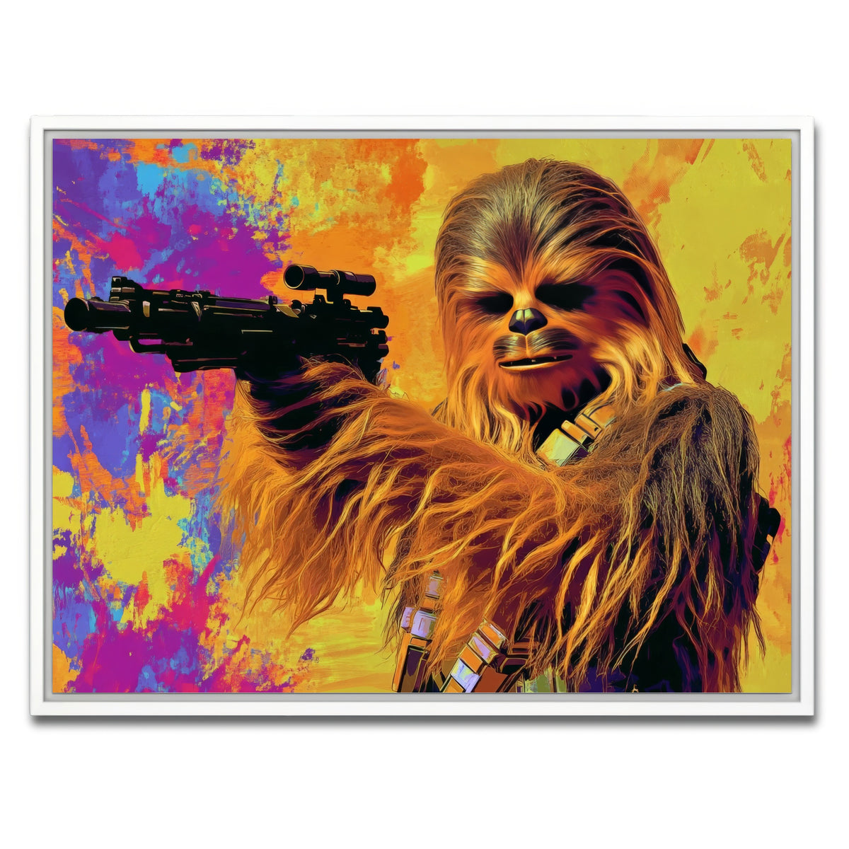 AUTO-MOCKUP WHITE | Chewbacca Star Wars | 1 Piece | White Framed Canvas | group=4x3