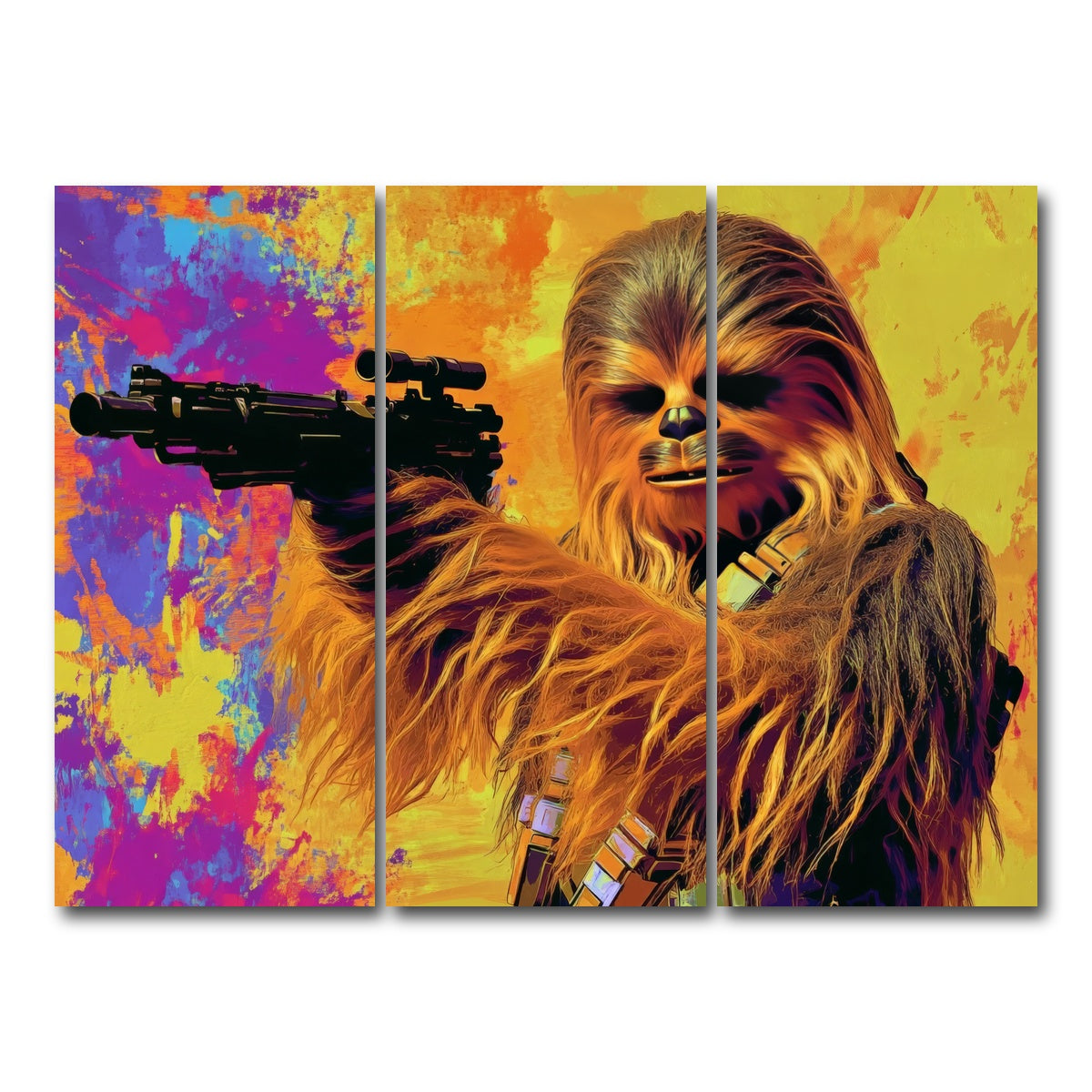 AUTO-MOCKUP WHITE | Chewbacca Star Wars | 3 Piece | Gallery Wrap Canvas | group=8x18