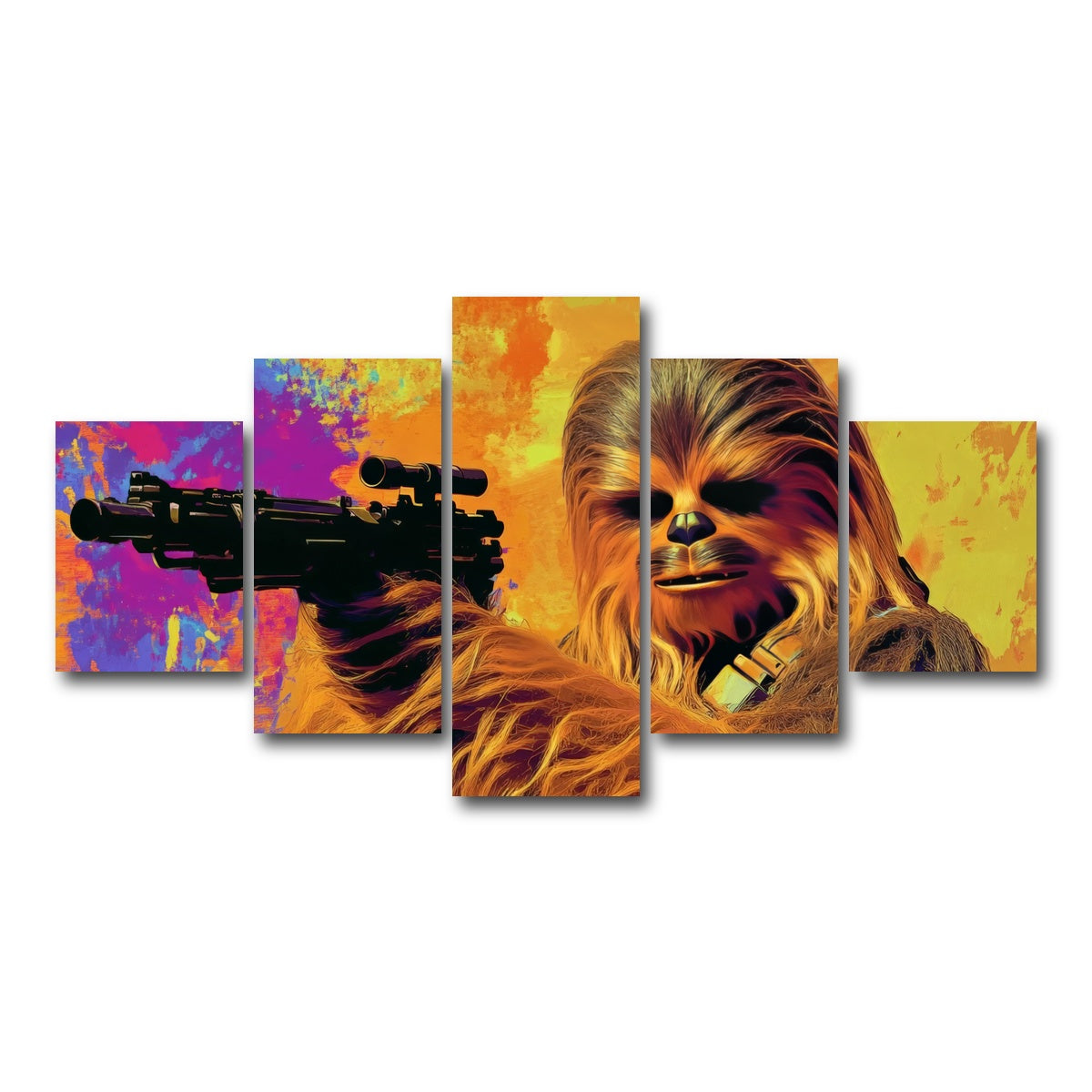 AUTO-MOCKUP WHITE | Chewbacca Star Wars | 5 Piece | Gallery Wrap Canvas | group=5_short