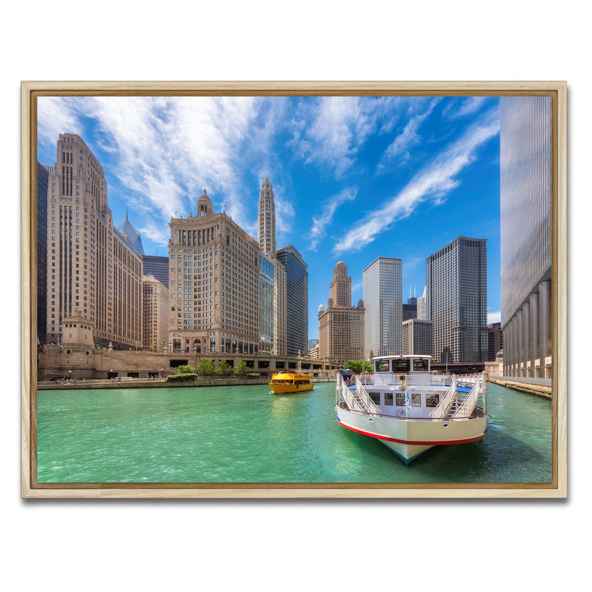 AUTO-MOCKUP WHITE | Chicago River | 1 Piece | Natural Framed Canvas | group=4x3