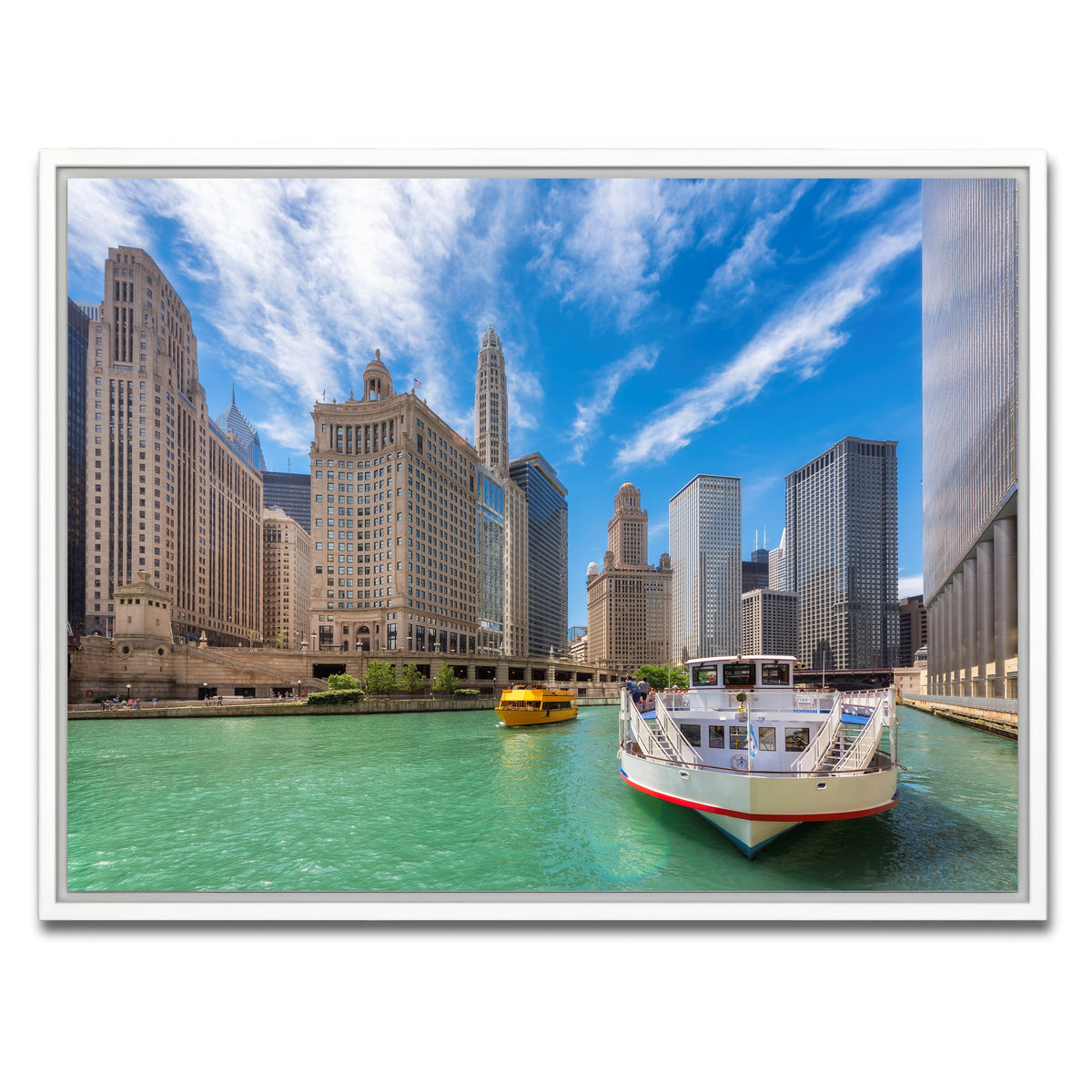 AUTO-MOCKUP WHITE | Chicago River | 1 Piece | White Framed Canvas | group=4x3