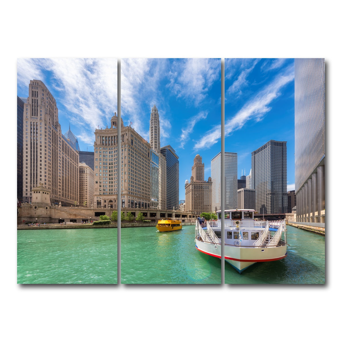 AUTO-MOCKUP WHITE | Chicago River | 3 Piece | Gallery Wrap Canvas | group=8x18