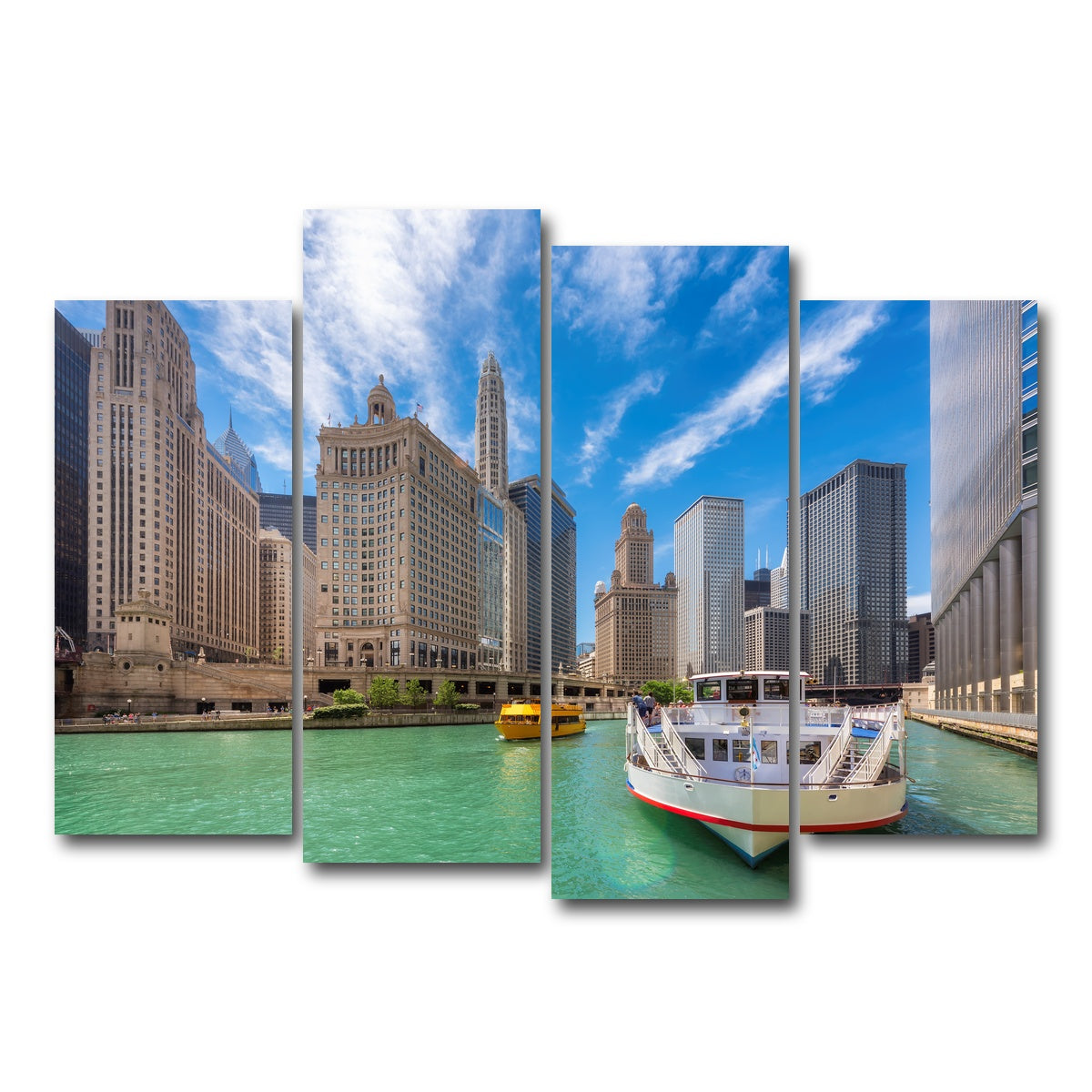 AUTO-MOCKUP WHITE | Chicago River | 4 Piece | Gallery Wrap Canvas | group=4_normal