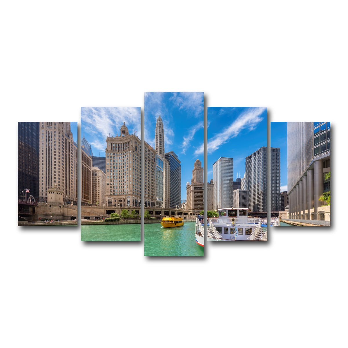 AUTO-MOCKUP WHITE | Chicago River | 5 Piece | Gallery Wrap Canvas | group=5_normal